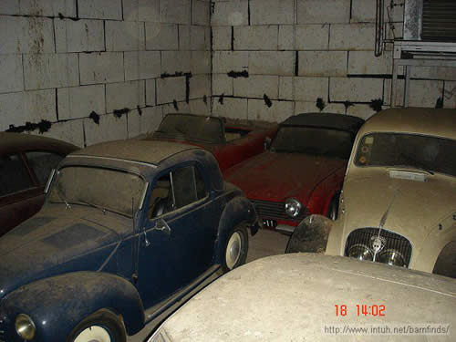 cars in the barn