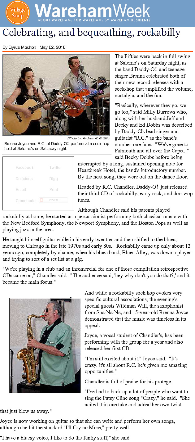 Sock Hop at Salerno's article from Wareham Week May 2, 2010